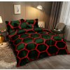 Pohodlné povlečení z mikrovlákna ZORINO tmavě zelené s červeným motivem
