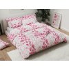 Bavlněné povlečení LISTY růžové s romantickým listovým potiskem