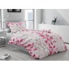 Elegantní bavlněné povlečení LISTY růžové s jemným květinovým vzorem