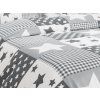 Šedé bavlněné povlečení WHITE BOX s originálním patchwork vzorem