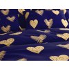 Romantické ložní povlečení GOLBINO srdíčkové tmavě modré