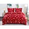 Červené povlečení SNOWFALL z mikroplyše s vločkami