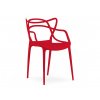 Moderní červená plastová rozkládací židle pro každý interiér