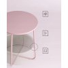 56934 2 ruzovy prirucni stolek s odkladacim kosem salma
