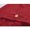 Kvalitní rychleschnoucí froté turban na vlasy červený, 100% bavlna pro každodenní použití