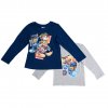 Dětské tričko s dlouhým rukávem 2 ks TLAPKOVÁ PATROLA modré/šedé - různé velikosti (Velikost 110 - 116)