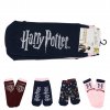 Ponožky HOGWARTS modro-růžové, 4 páry - různé velikosti (Velikost 35 - 38)