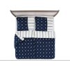 Luxusní krepové povlečení MARINE BLUE AND WHITE tmavě modré pro stylovou ložnici
