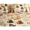 Povlečení mikroplyš COLORED CATS krémové