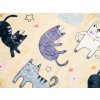Mikroplyšové povlečení PURRSLEEP béžové s roztomilými kočkami