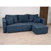 Tmavě modrá rohová pohovka SMART COSARO s polštářky zdarma