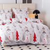 Pohodlné bílé povlečení z mikrovlákna JINGLE s motivem Vánoc