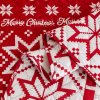 Vánoční přehoz na postel VÁNOČNÍ LES červený s nápisem Merry Christmas