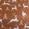 Kvalitní hnědý přehoz na postel WHITE DEER s přírodním motivem