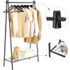 Elegantní šatní regál STEEW 92,5x153 cm černý pro organizaci oblečení