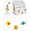 Knihovna KIDS 62,5x29,5x70 cm bílá – dětský vesmírný design a praktický úložný box