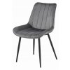 Pohodlná sametová židle SOSA šedá, elegantní černé nohy
