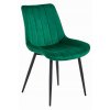 Tmavě zelená sametová židle SOSA s černými nohami, moderní design