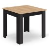 Jídelní stůl MADO černý 80x80 cm – Moderní jídelní stůl s deskou v dekoru dub artisan, ideální pro 4 osoby.