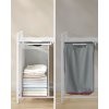 Stylový koš na prádlo SPECA šedý s dvoukomorovou konstrukcí a praktickou policí
