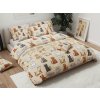 Flanelové povlečení COLORED CATS krémové s roztomilým motivem koček