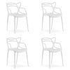 Sada 4ks plastových židlí KATO bílých