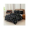 Elegantní povlečení z mikrovlákna FOUR LEAF CLOVER černé s motivem čtyřlístků