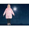 Měkká mikinová deka SHINING COMETS růžová s motivem komet a duhy