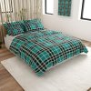 Moderní flanelové povlečení KOSTKA zelené s kostkou