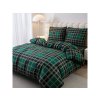 Stylové flanelové povlečení KOSTKA zelené s klasickým designem