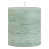 54677 zelena sloupova svicka rustic candle green 7 5 cm