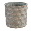 Dekorativní kulatý květináč ZISH šedý s moderním vzhledem