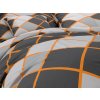 Designové povlečení z Renforcé bavlny KARY s kontrastním oranžovým motivem
