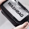 Elegantní kosmetické tašky WASHBAG 3 ks, ochrana před rozlitím, omyvatelné, černý moderní design na cesty i domů.