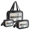 Kosmetická taška WASHBAG 3 ks, voděodolná, různé velikosti, omyvatelný materiál, ideální na cesty i domů.