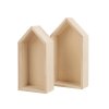 Dřevěné poličky LITTLE HOUSES – dekorativní sada 2 domečků