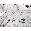 Veselé dětské povlečení PANDA UNICORN bílé s jednorožci a duhou