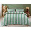 Bavlněné povlečení STRIPES bílo-zelené s moderními pruhy