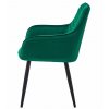 Designové jídelní křeslo NANA VELVET tmavě zelené s prošitým opěradlem