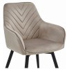 Elegantní otočné jídelní křeslo NANA360 VELVET béžové s prošitím