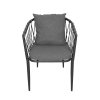 Pohodlné zahradní křeslo MADERA tmavě šedé s kovovou konstrukcí