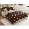 Bavlněné povlečení CROWN BLEND krémovo-hnědé s puntíky