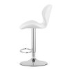Stylová barová židle WEST bílá s opěrkou a eko kůží