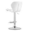 Pohodlná bílá barová židle WEST z eko kůže s lesklou podnoží