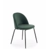 Elegantní tmavě zelená židle DELI 314 s černým podnožím