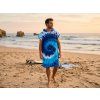 81449 plazove ponco batik wave modre 80x145 cm