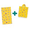 Plážový set SMILE – osuška 100×180 cm a pončo 80×145 cm, žlutý