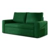 Tmavě zelená 2místná pohovka WAVE, rozkládací do moderního bytu