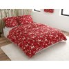 Povlečení z mikrovlákna VELVET CHRISTMAS – červené s jeleny a hvězdami