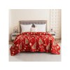 Vánoční přehoz na postel GOLD CHRISTMAS v červené barvě